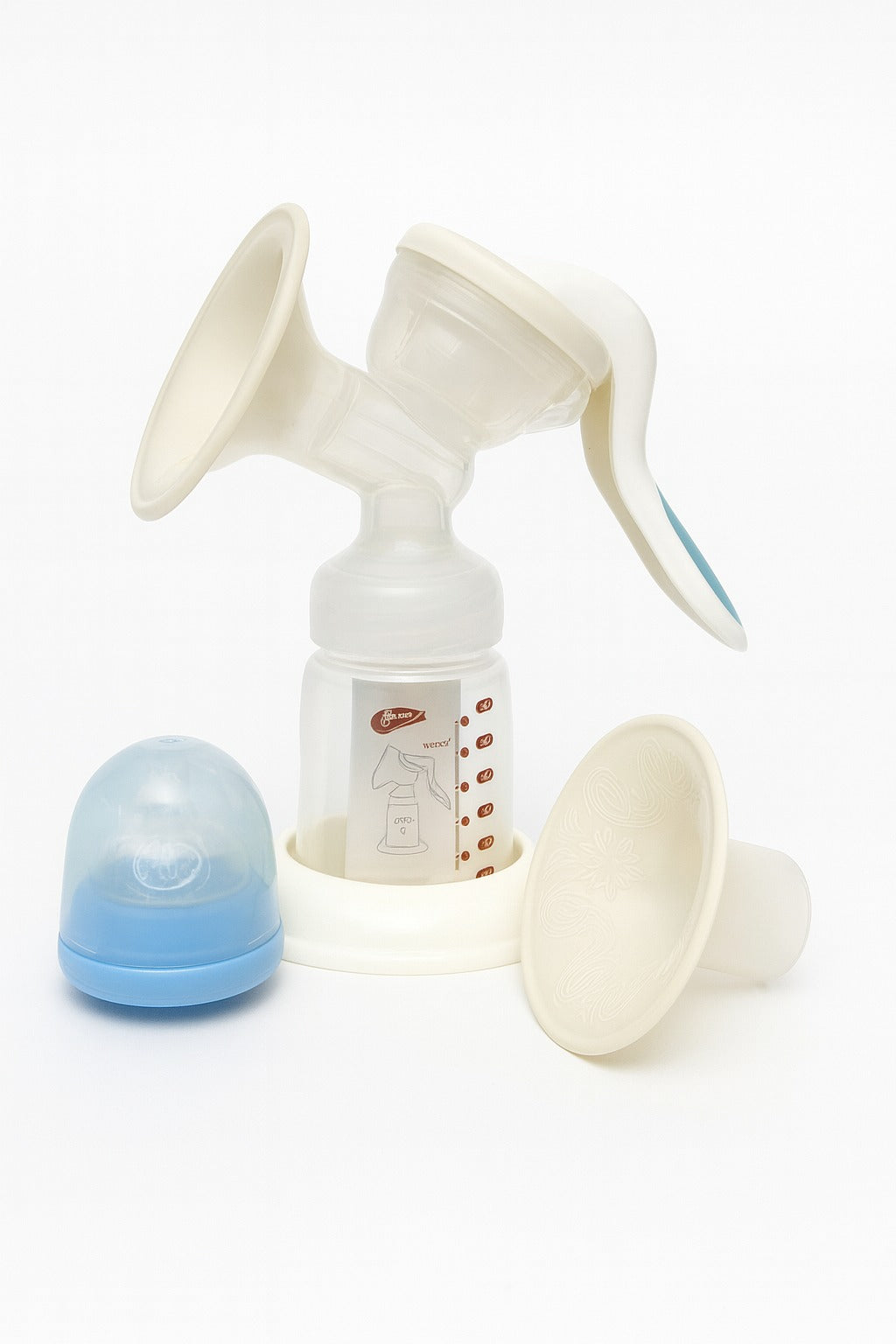 FE174-Manual Breast Pump with Glass Feeding Bottle